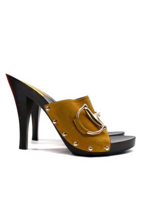 Gucci Mustard Suede Mules with Horsebit Hardware 2