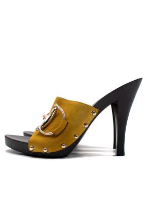 Gucci Mustard Suede Mules with Horsebit Hardware 3