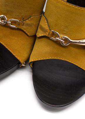 Gucci Mustard Suede Mules with Horsebit Hardware 10