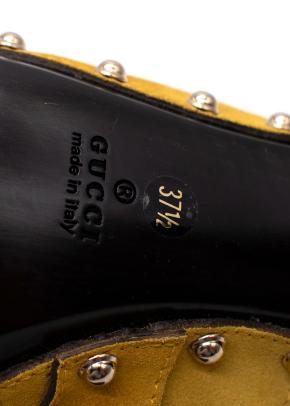 Gucci Mustard Suede Mules with Horsebit Hardware 9