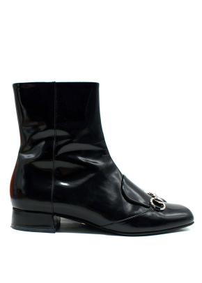 Gucci Black Horsebit Accent  Leather Short Boots 6