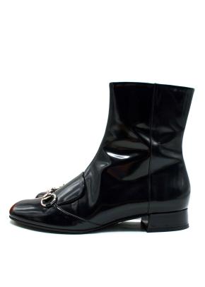 Gucci Black Horsebit Accent  Leather Short Boots 3