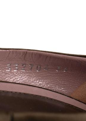 Gucci Olive Satin Platform Pumps 11