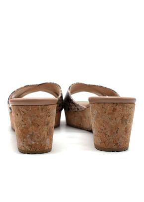Jimmy Choo Powder Pink Embossed Snakeskin Mule 8