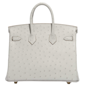Hermès HSS Autruche Gris Perle Birkin 25 With Gold-tone Hardware 5