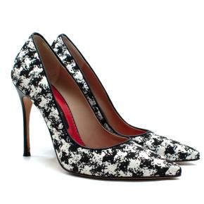 Carolina Herrera Houndstooth Heels in Black & White 7