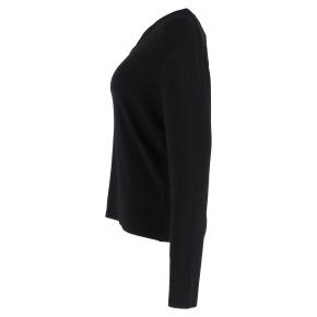 Jil Sander Black Cotton V-Neck Long Sleeve T-Shirt 2