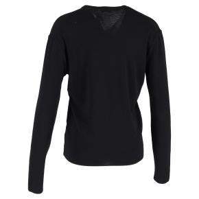 Jil Sander Black Cotton V-Neck Long Sleeve T-Shirt 3