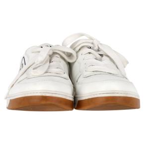 Prada White Leather Logo Low-Top Sneakers 2