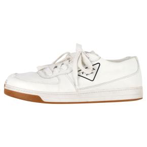 Prada White Leather Logo Low-Top Sneakers 4
