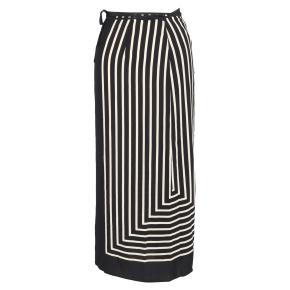 Totême Striped Black Silk Crepe Wrap Skirt 2