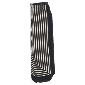 Totême Striped Black Silk Crepe Wrap Skirt 3
