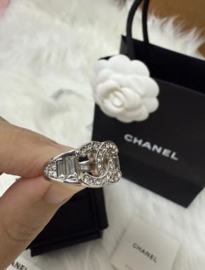 Chanel CC Metal And Crystal 2025 Ring  Size 54 6