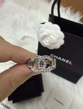 Chanel CC Metal And Crystal 2025 Ring  Size 54 4