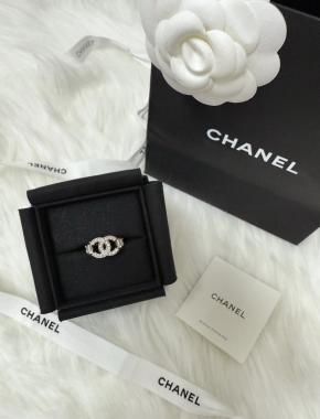 Chanel CC Metal And Crystal 2025 Ring  Size 54 3
