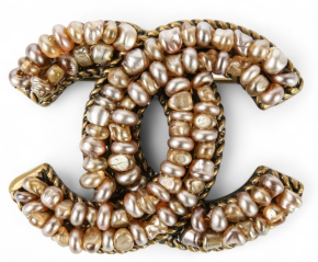 Chanel Faux Baroque Pearl CC Brooch 3.5cms x 4.5cms 6