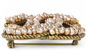 Chanel Faux Baroque Pearl CC Brooch 3.5cms x 4.5cms 3