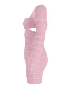 Herve Leger Light Pink Cutout Long-Sleeve Mini Dress 2