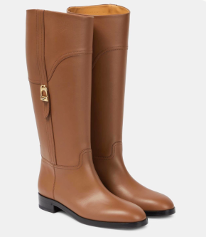 Gucci Tan Brown Leather Knee High Boots 5