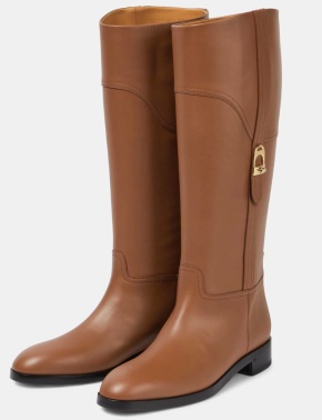 Gucci Tan Brown Leather Knee High Boots 2