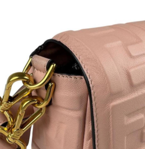 Fendi Dusty Pink Leather Baguette Bag 7
