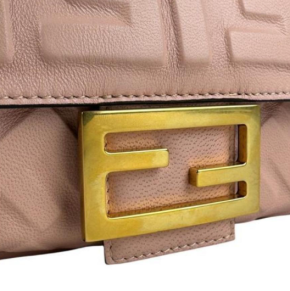 Fendi Dusty Pink Leather Baguette Bag 11
