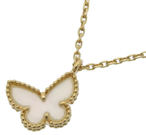 Van Cleef and Arpels  Sweet Alahambra Mother Of Pearl Butterfly Necklace 5