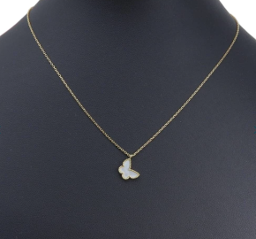 Van Cleef and Arpels  Sweet Alahambra Mother Of Pearl Butterfly Necklace 4