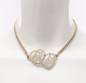 Chanel Double Heart Chain Necklace 11