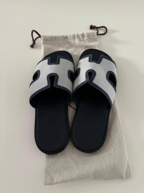 Hermes Suede And Canvas Izmir Sandal 3