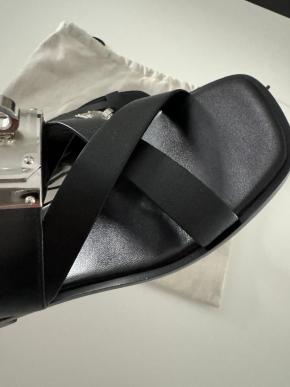 Hermes Oversized Kelly Buckle Black Sandals 5