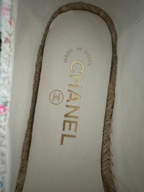 Chanel White Tweed Espadrilles 5