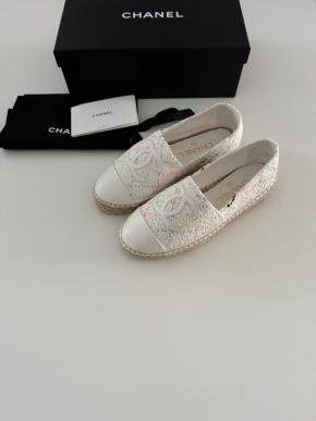 Chanel White Tweed Espadrilles 3