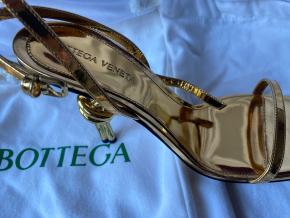 Bottega Veneta Gold Knot Sandals 9