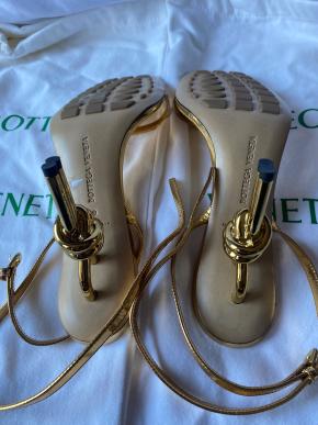 Bottega Veneta Gold Knot Sandals 5