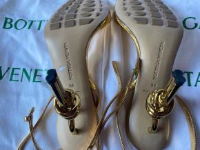 Bottega Veneta Gold Knot Sandals 6
