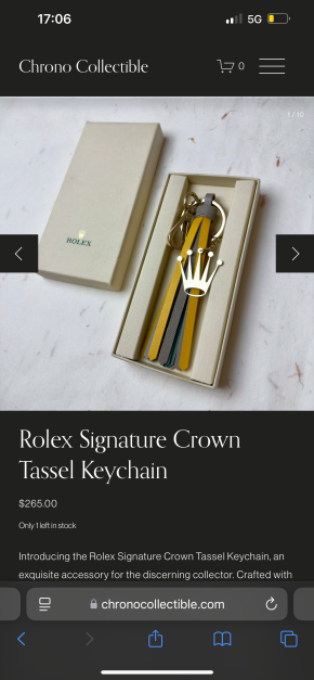 Rolex Yellow Leather Crown Tassel Keychain 4