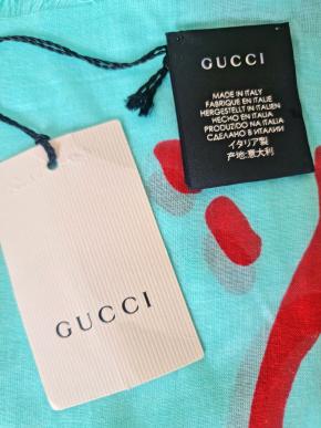 GUCCI Turquoise Blue Modal Silk Gucci Ghost Shawl 7
