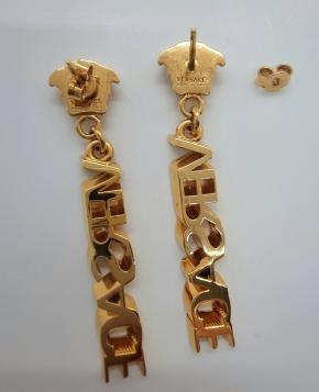 Versace Gold Metal Medusa Drop earrings 5