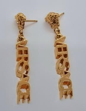Versace Gold Metal Medusa Drop earrings 4