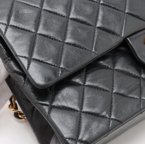 Chanel Medium Black Quilted Classic Flap Bag with Gold Tone Hardware 17