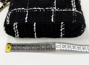 Chanel Black & White Tweed Mini Crossbody Bag 11