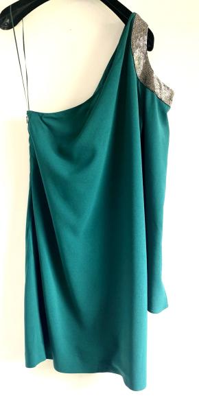 Lanvin Green One Shoulder Cocktail Dress 2