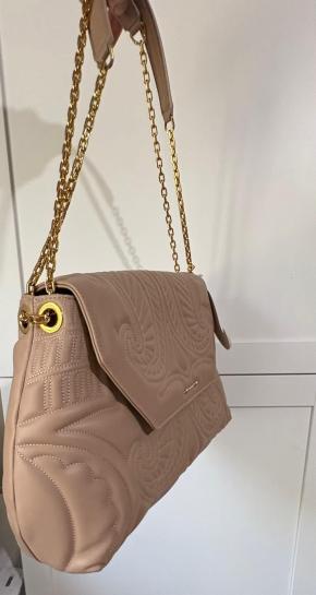 Okhtein Beige Lotus Shoulder Bag 4