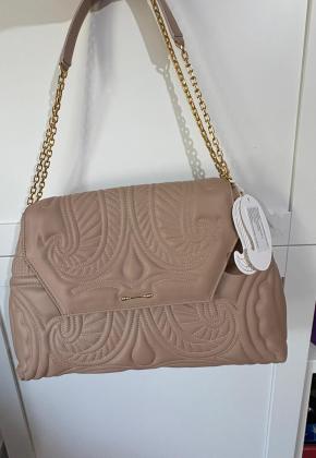 Okhtein Beige Lotus Shoulder Bag 2