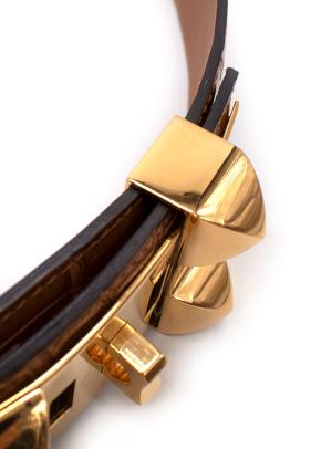 Hermès Medor “Collier de Chien” Belt in Crocodile Leather  Full length 97cms 5