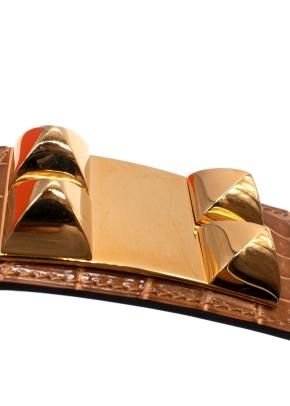 Hermès Medor “Collier de Chien” Belt in Crocodile Leather  Full length 97cms 11
