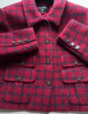 Chanel Runway Red Tweed Jacket 11
