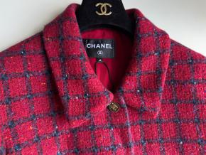Chanel Runway Red Tweed Jacket 10