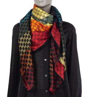 Gucci Metallic Rainbow Jacquard Scarf 2